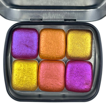 Fell in Love Set Handmade Shimmer MetallicWatercolor Paint Half By iuilewatercolors