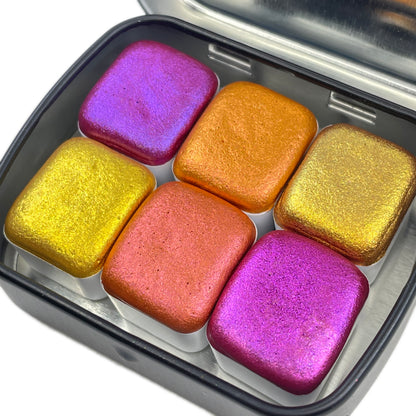 Fell in Love Set Handmade Shimmer MetallicWatercolor Paint Half By iuilewatercolors