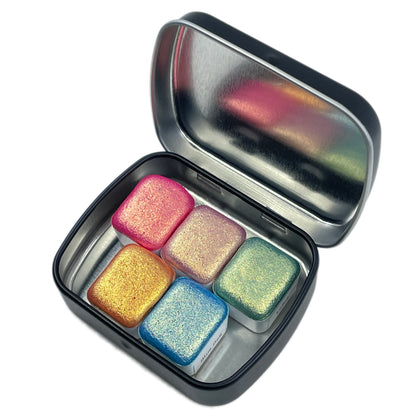 Flower Field Set Handmade Shimmer Mica Glitter Watercolor Paints