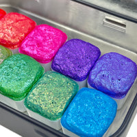 The Artist Set flakes mica Handmade Shimmer Sparkle watercolor paint half pans