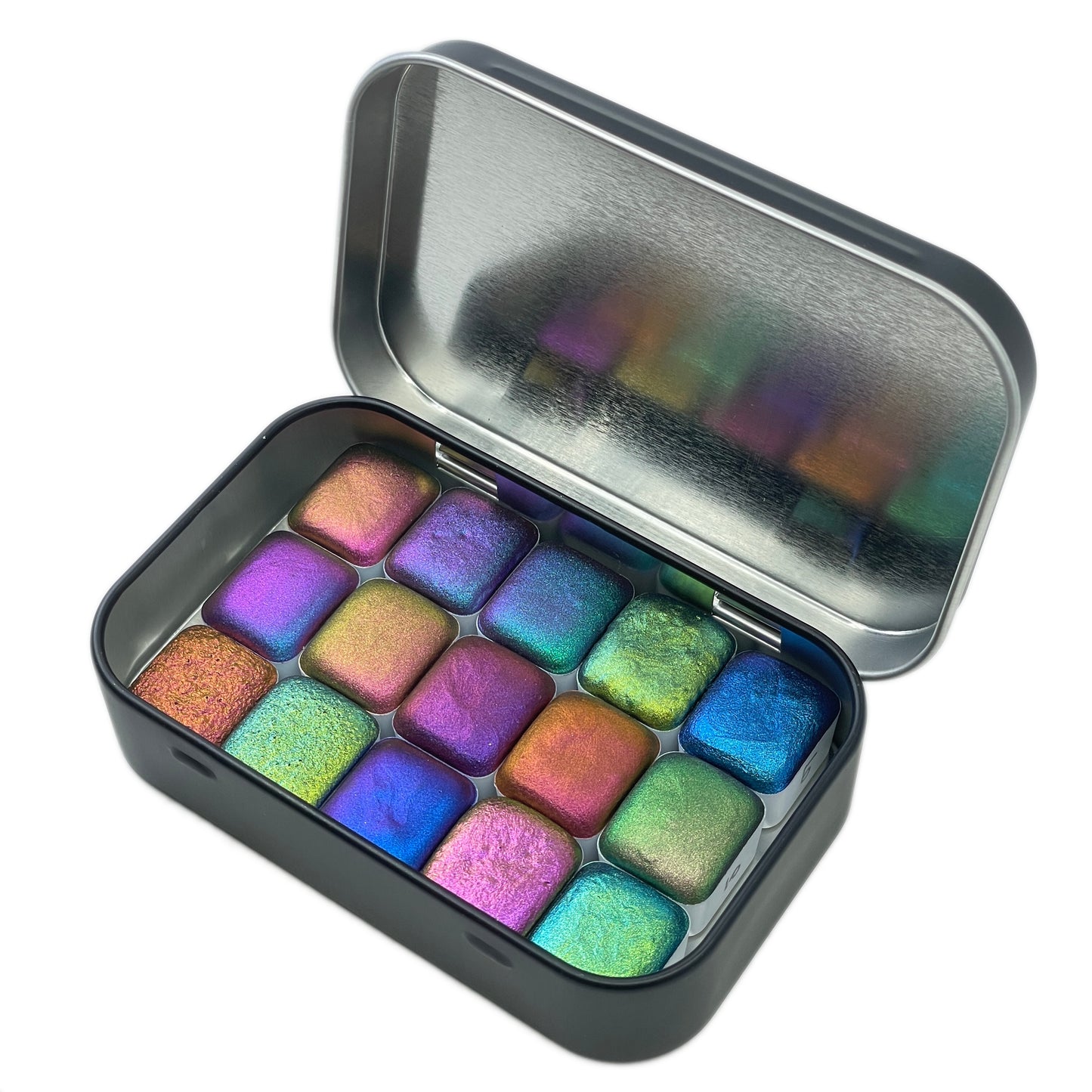 H15 Set Color shift Watercolor half pan in Tin case