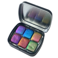 6H Handmade Shimmer Metallic Chameleon Colorshift Watercolor Paint Half By iuilewatercolors