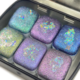Half Night Series set Handmade Glittery Hologram shimmer watercolor Paint by iuilewatercolors