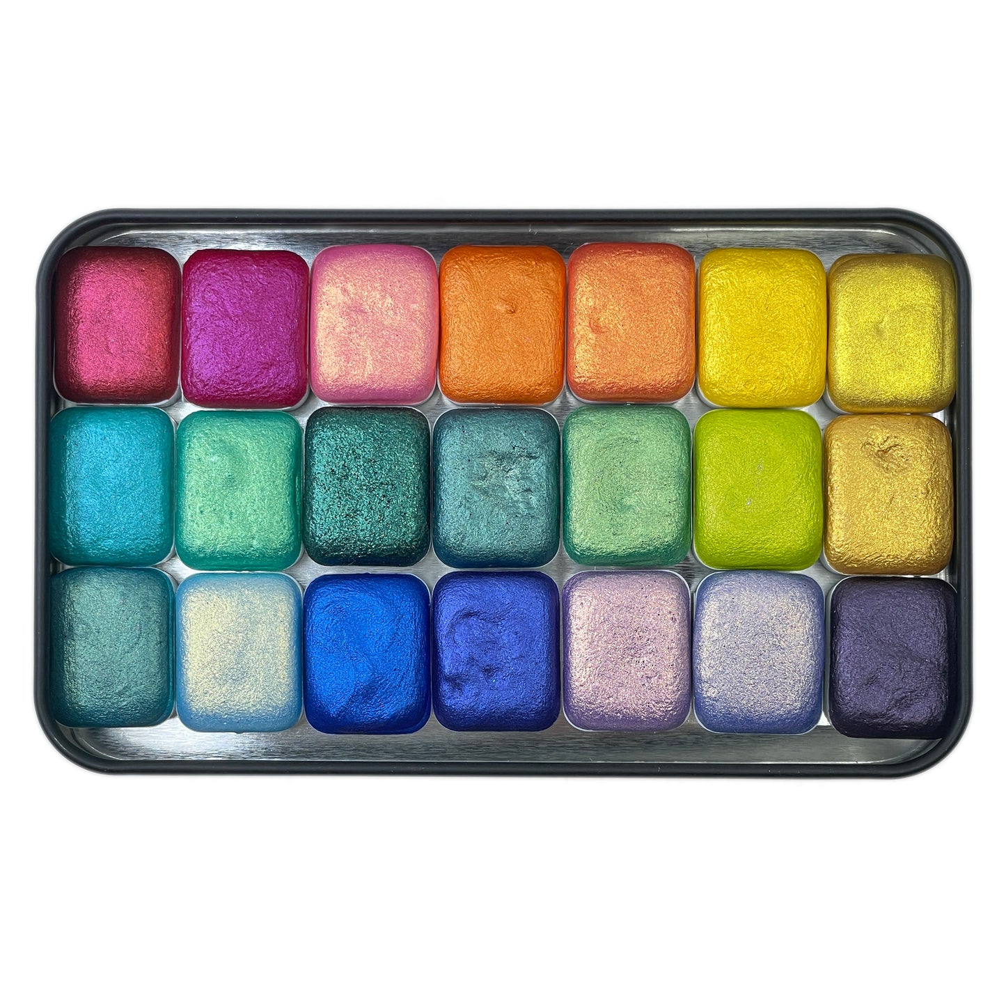 Mica Q21-2 quarter set handmade watercolor paints shimmer palette