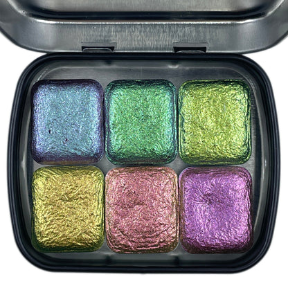 Pearl CS Half set (23 to 28)Handmade color shift watercolor paints half pans