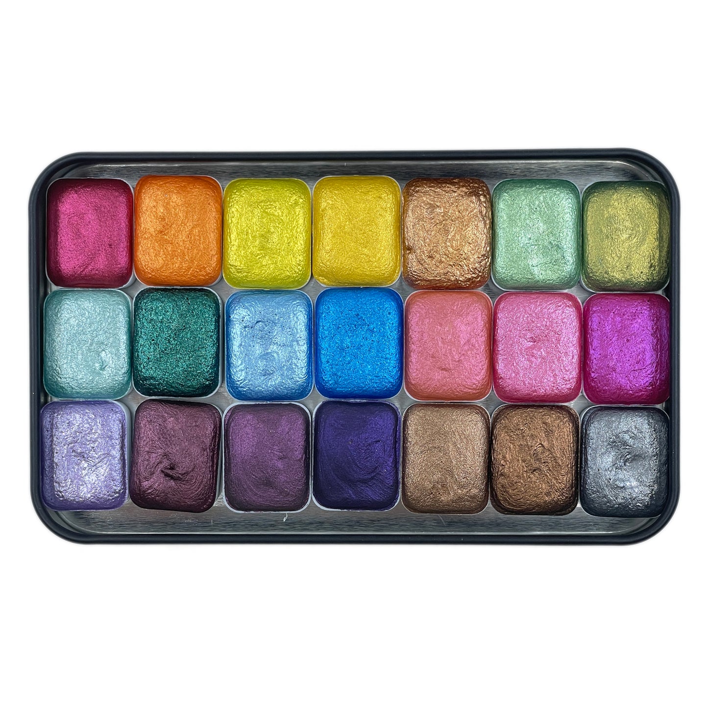 Mica Q21-1 set handmade shimmer watercolor paint quarter pan