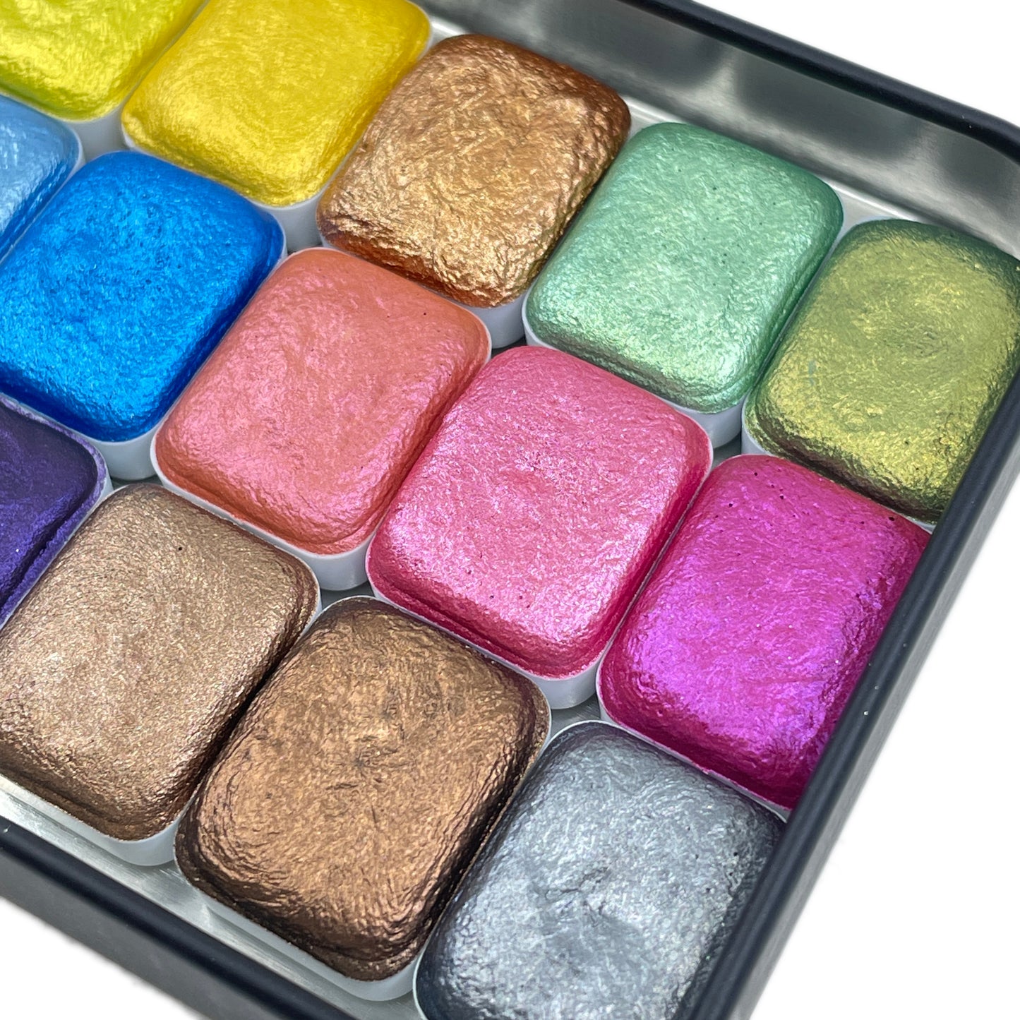 Mica Q21-1 set handmade shimmer watercolor paint quarter pan