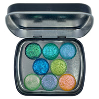 Button  set handmade shimmer watercolor colorshift paint