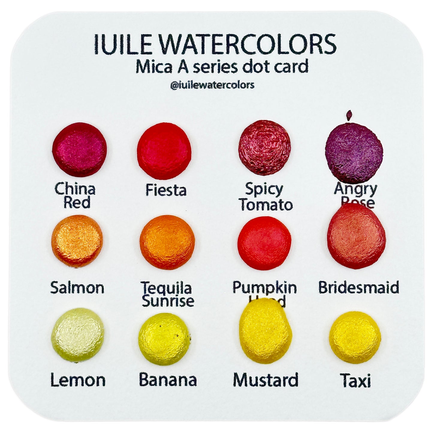 Mica Dot Card Tester Sampler Watercolor Shimmer Glittery Paints