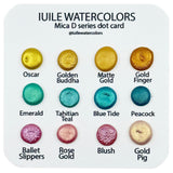 Mica Dot Card Tester Sampler Watercolor Shimmer Glittery Paints