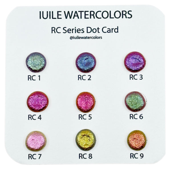 RC Dot Card Tester Sampler Watercolor Shimmer Glittery Paints