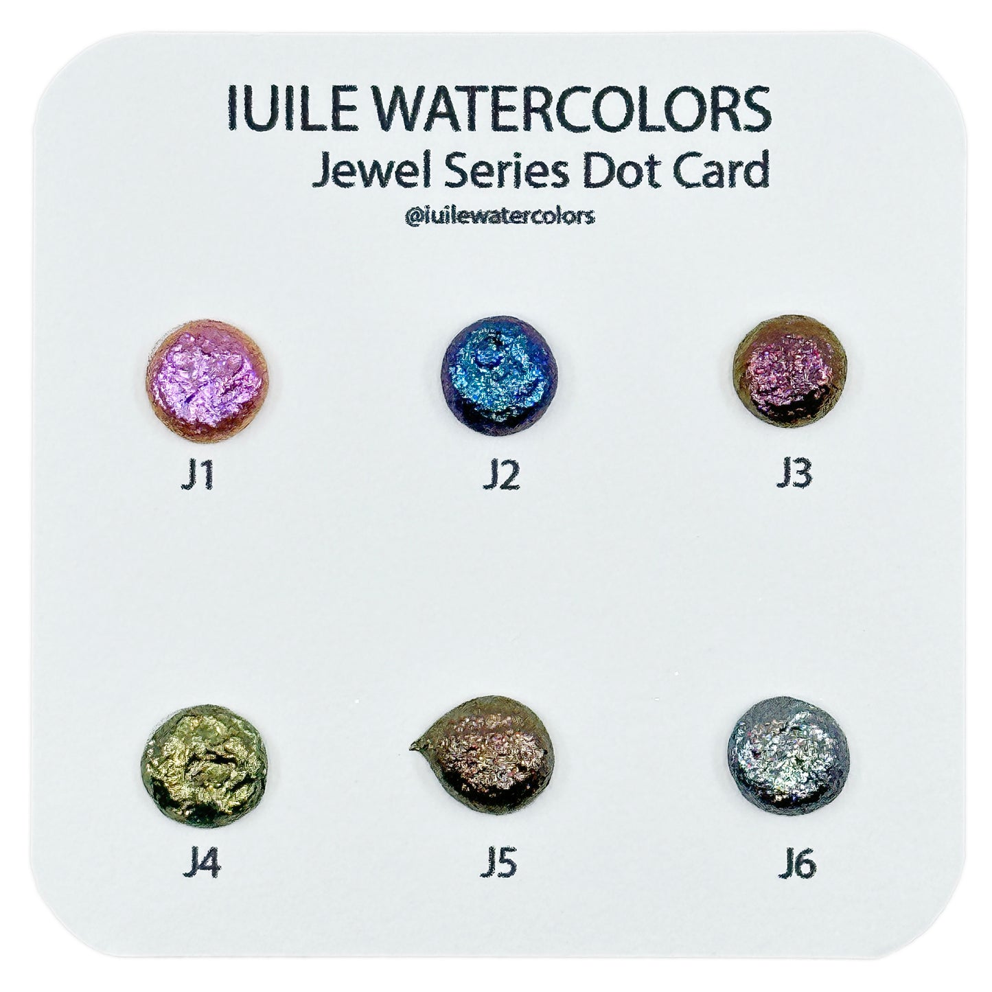 Jewel Dot Card Tester Sampler Watercolor Shimmer Glittery Paints