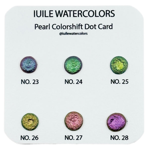 Pearl Dot Card Tester Sampler Watercolor Shimmer Glittery Paints