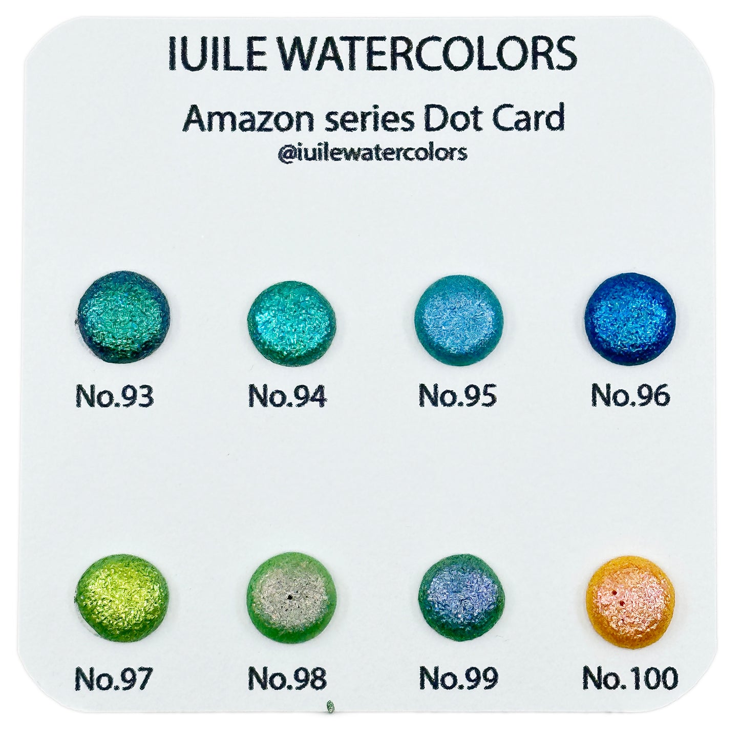 Amazon Dot Card Tester Sampler Watercolor Shimmer Glittery Paints