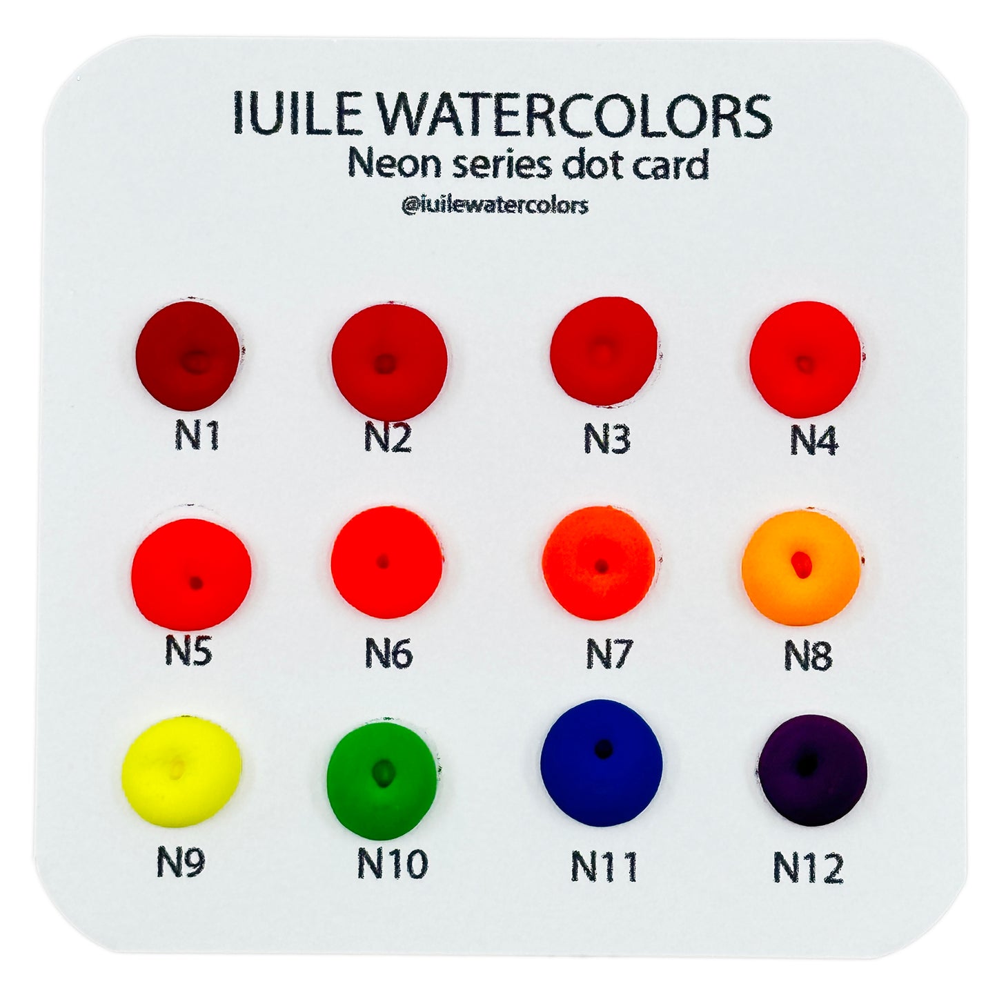 Neon Dot Card Tester Sampler Watercolor Paints