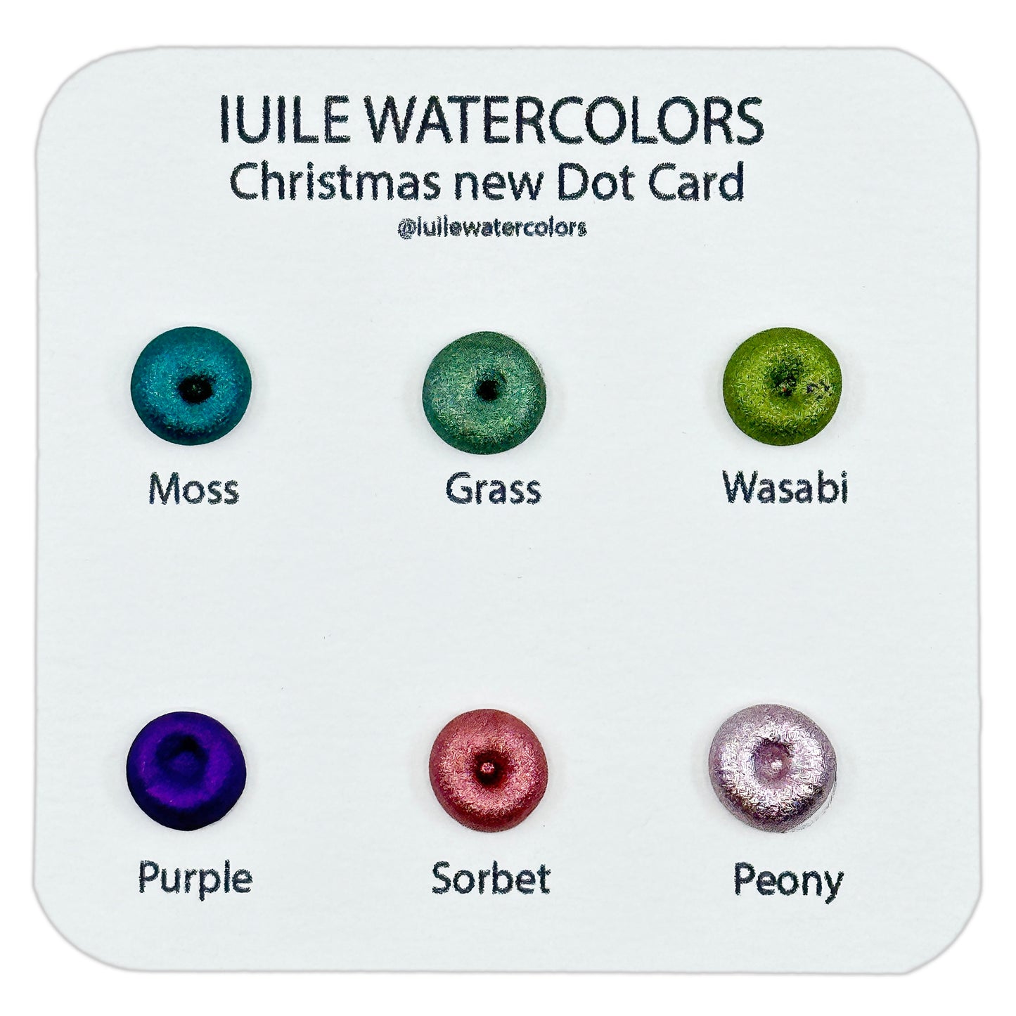 New Christmas Dot Card Tester Sampler Watercolor Shimmer Glittery Paints