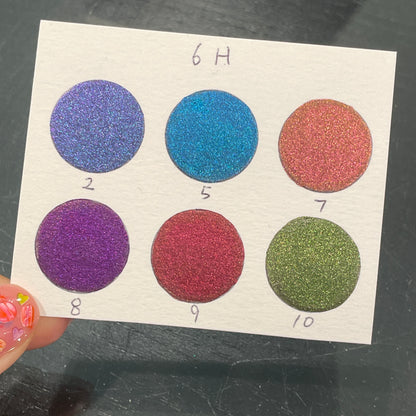 6H Handmade Shimmer Metallic Chameleon Colorshift Watercolor Paint Half By iuilewatercolors