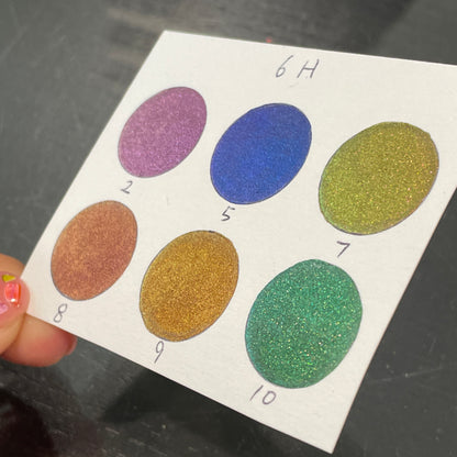 6H Handmade Shimmer Metallic Chameleon Colorshift Watercolor Paint Half By iuilewatercolors