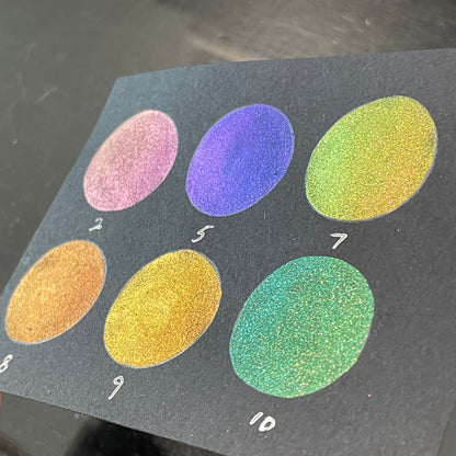 6H Handmade Shimmer Metallic Chameleon Colorshift Watercolor Paint Half By iuilewatercolors