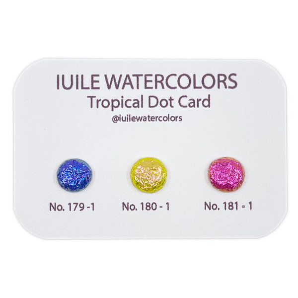Tropical Trio Dot Card Sampler Handmade Color Shift Aurora Shimmer Metallic Chameleon Watercolor Paints by iuilewatercolors