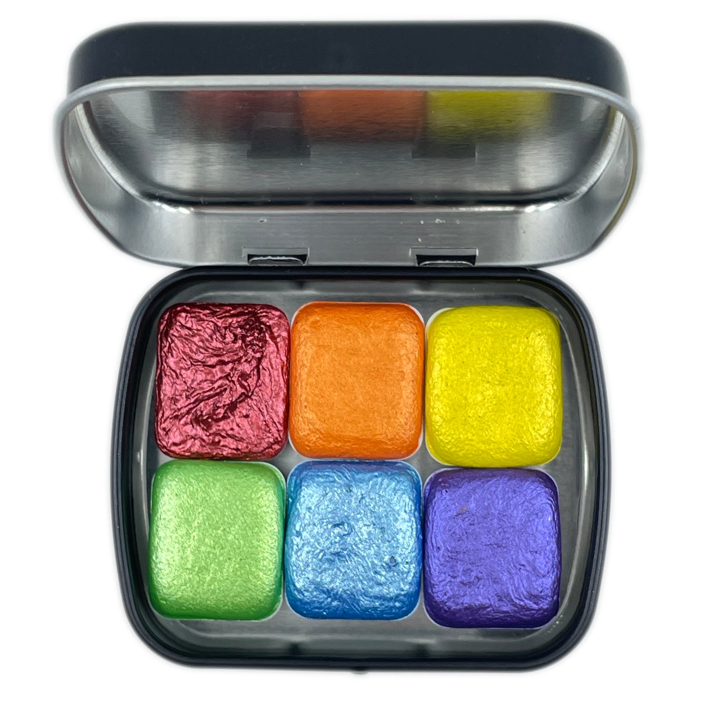 Rainbow2 set Handmade Metallic Mica Shimmer Watercolor Half Paint