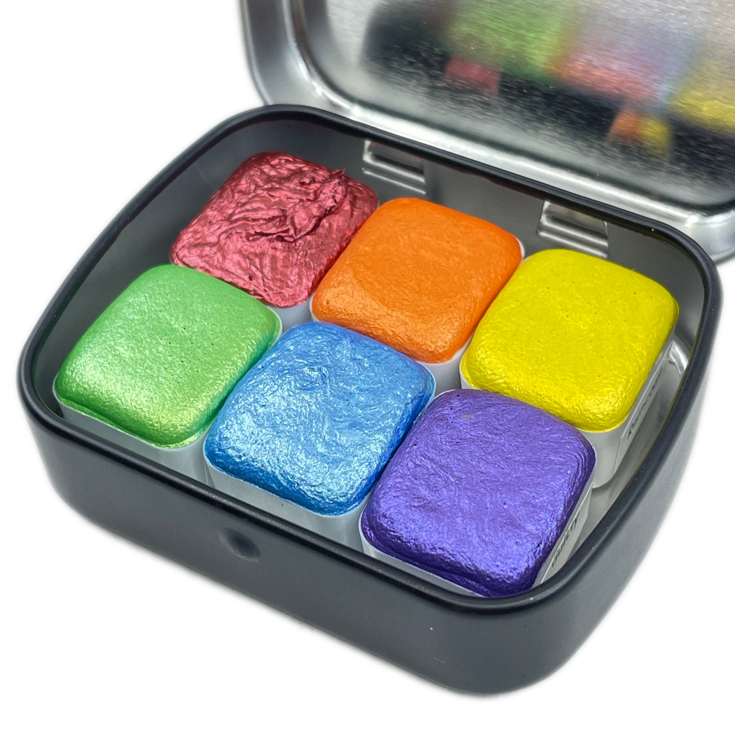 Rainbow2 set Handmade Metallic Mica Shimmer Watercolor Half Paint