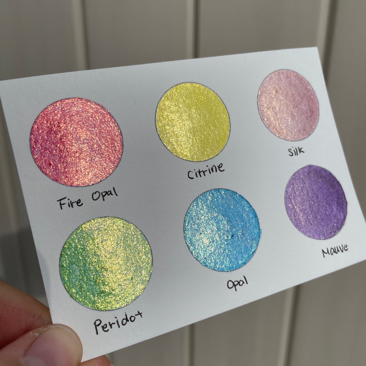 Bling Bling 1 Half Pan Handmade Color Shift Aurora Shimmer Metallic Chameleon Watercolor Paints by iuilewatercolors