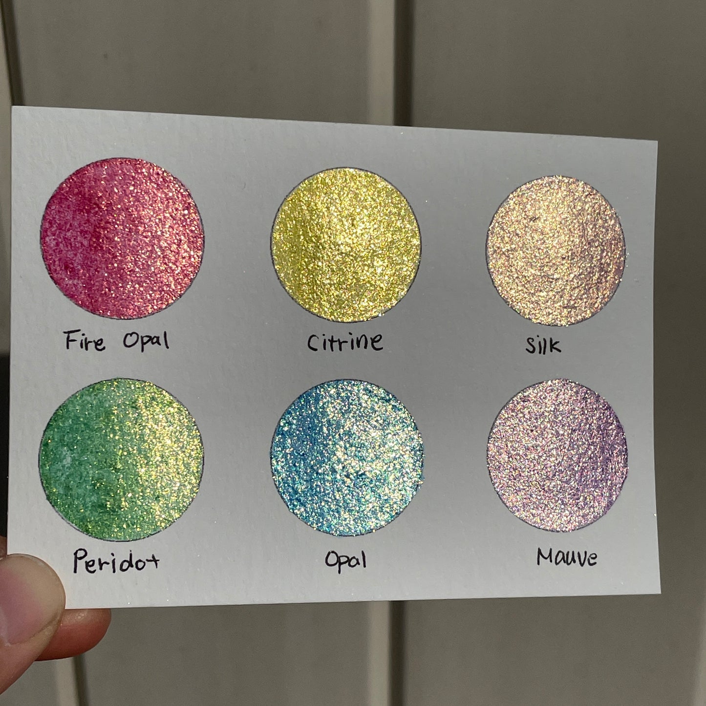 Bling Bling 1 Half Pan Handmade Color Shift Aurora Shimmer Metallic Chameleon Watercolor Paints by iuilewatercolors