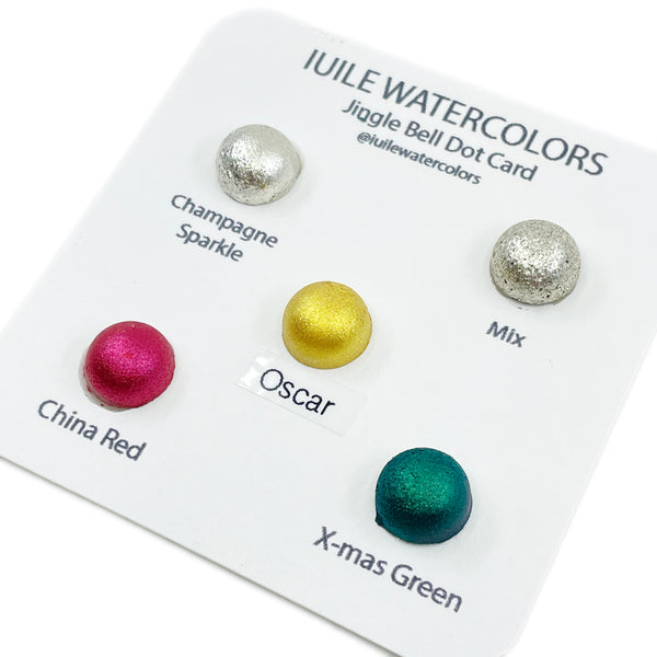 Jingle Bell Dot Card Tester Sampler Handmade Aurora Shimmer