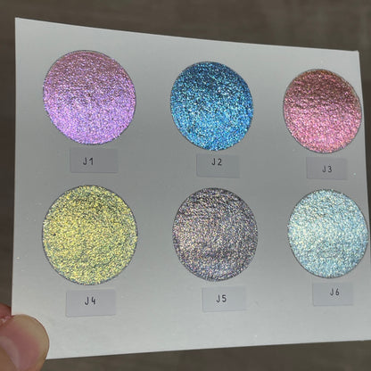Last Chance! Jewel Dot Card Tester Sampler Watercolor Shimmer Glittery Paints