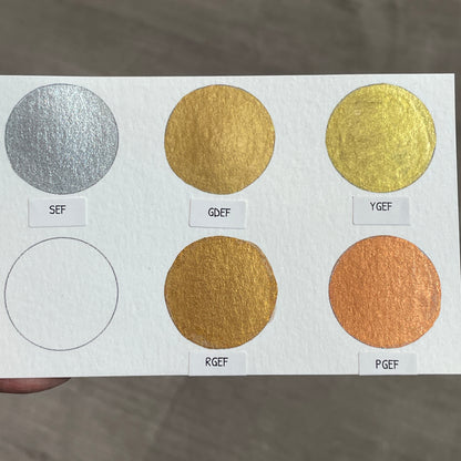 Extra fine set Metallic Chrome Handmade Watercolor Paints Half Pans