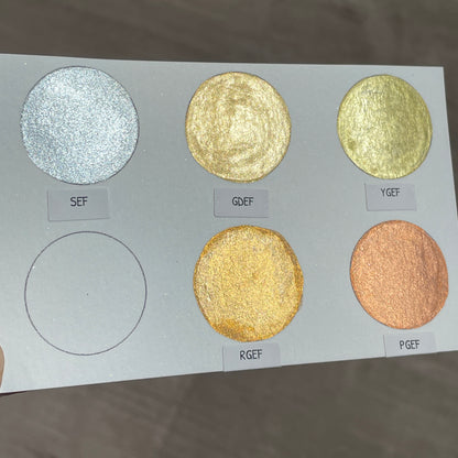 Extra fine set Metallic Chrome Handmade Watercolor Paints Half Pans