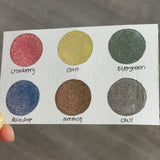Limited Thanks Giving 2023 Half Pan Handmade Color Shift Shimmer Metallic Watercolor Paints by iuilewatercolors