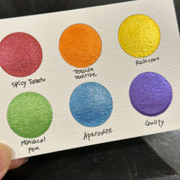 Rainbow2 set Handmade Metallic Mica Shimmer Watercolor Half Paint