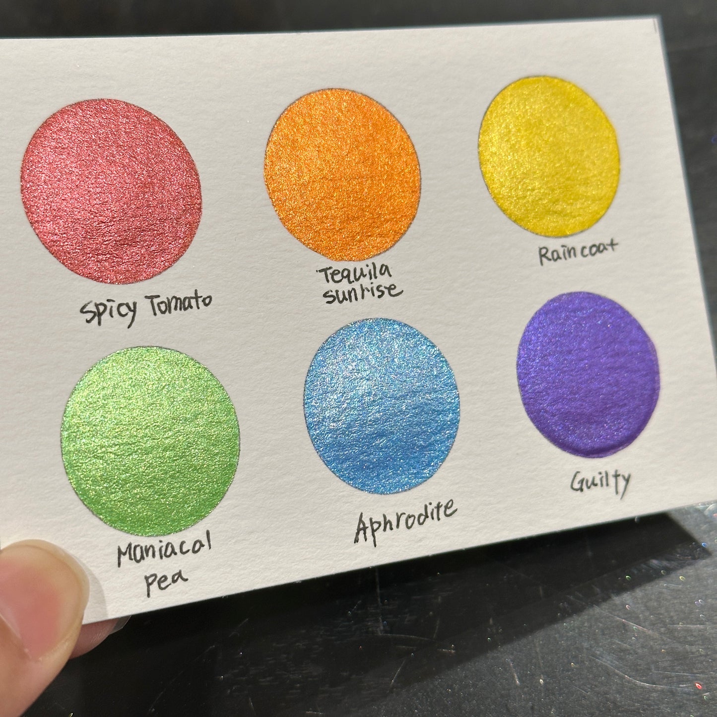 Rainbow2 set Handmade Metallic Mica Shimmer Watercolor Half Paint