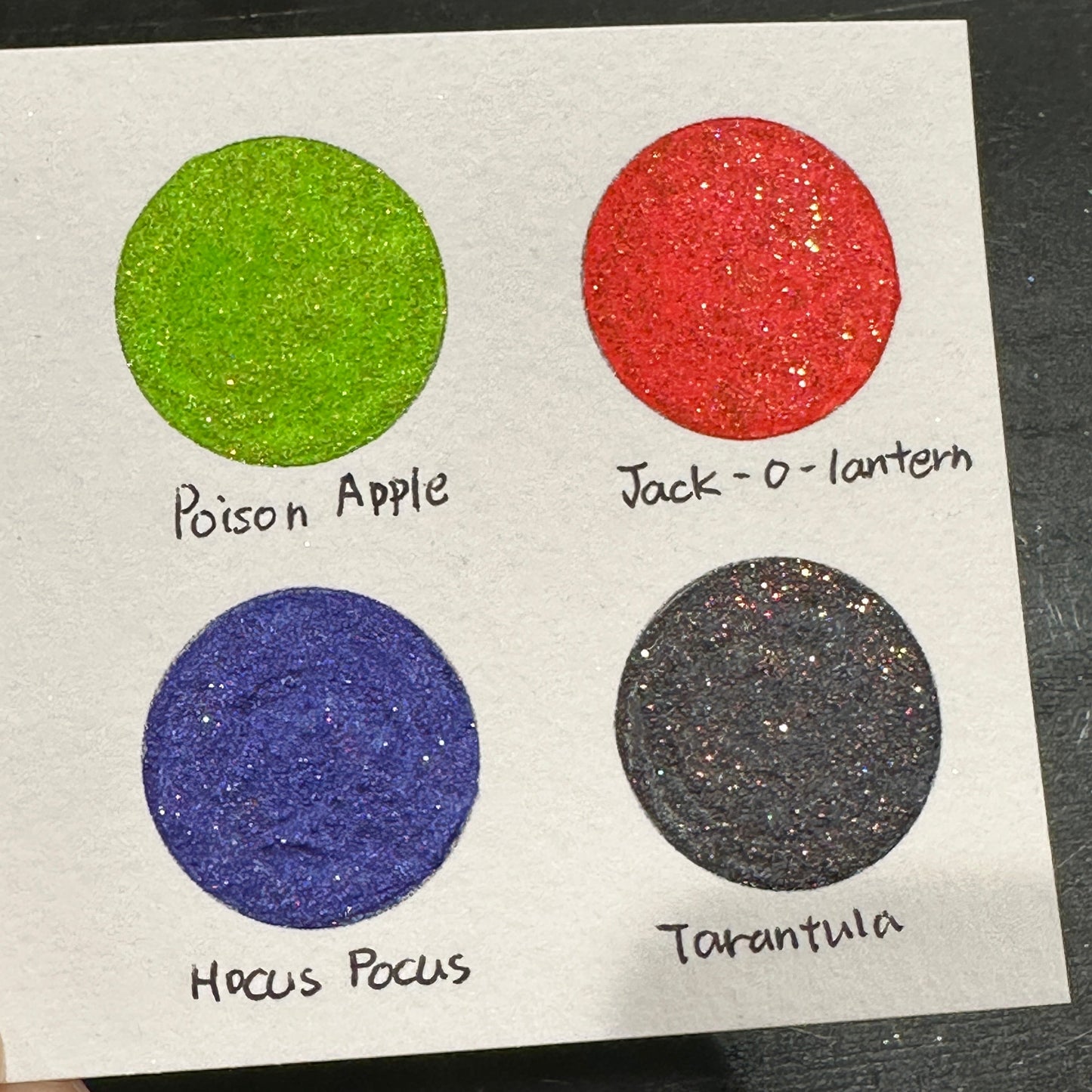 Hocus Pocus Halloween 2023 Handmade Shimmer Neon Glittery Watercolor Paints by iuilewatercolors