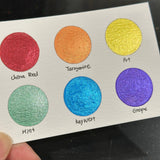 Rainbow1 set Handmade Shimmer Metallic Watercolor Paint Half By iuilewatercolors