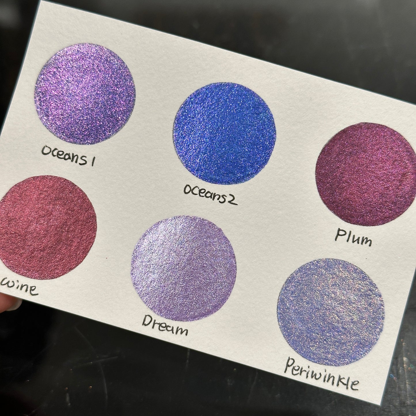 Purple set Handmade Shimmer Metallic Chameleon Colorshift Watercolor Paint Half By iuilewatercolors