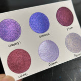 Purple set Handmade Shimmer Metallic Chameleon Colorshift Watercolor Paint Half By iuilewatercolors