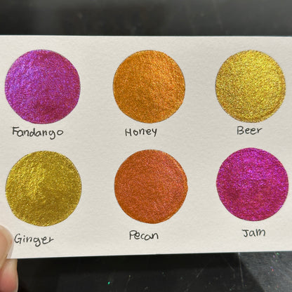 Fell in Love Set Handmade Shimmer MetallicWatercolor Paint Half By iuilewatercolors