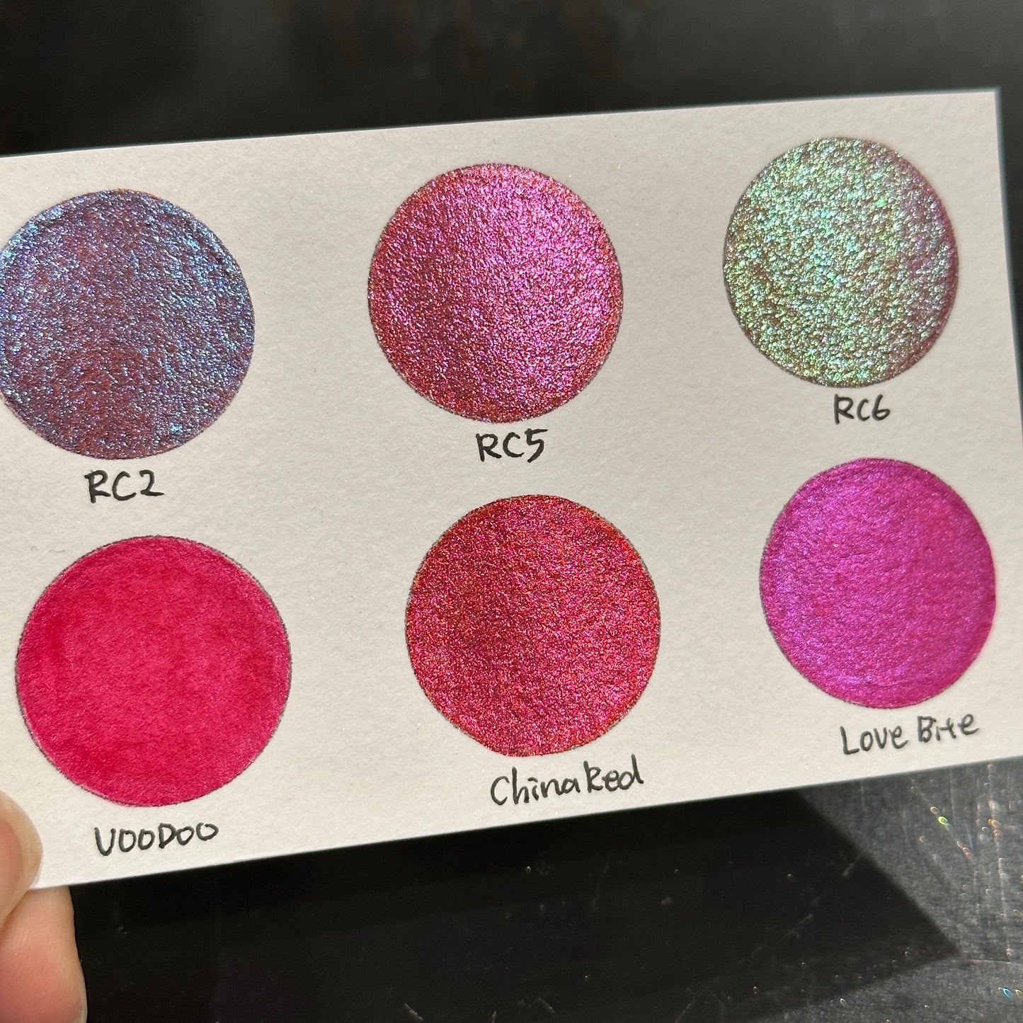 Red set Handmade Shimmer Metallic Chameleon Colorshift Watercolor Paint Half By iuilewatercolors