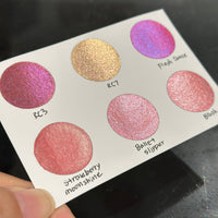 Pink set Handmade Shimmer Metallic Chameleon Colorshift Watercolor Paint Half By iuilewatercolors
