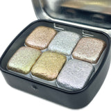 The City Set Half Pan Handmade Shimmer Metallic Sparkle Watercolor Paints by iuilewatercolors