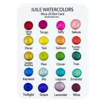 Mica 20 Dot Card Tester Sampler Handmade Color Shift Aurora Shimmer Metallic Chameleon Watercolor Paints by iuilewatercolors