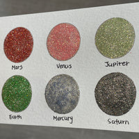 The Planet Set Half Pan Handmade  Shimmer Metallic Chameleon Glitter Watercolor Paints by iuilewatercolors