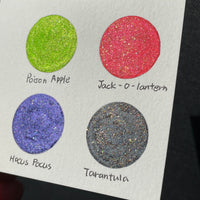 Poison Apple Halloween 2023 Handmade Shimmer Neon Glittery Watercolor Paints by iuilewatercolors