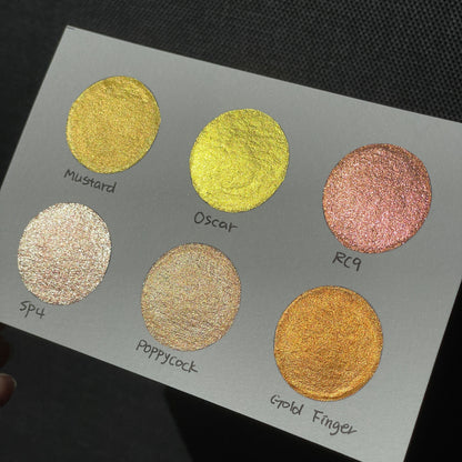 Gold set Handmade Shimmer Metallic Watercolor Paints Half