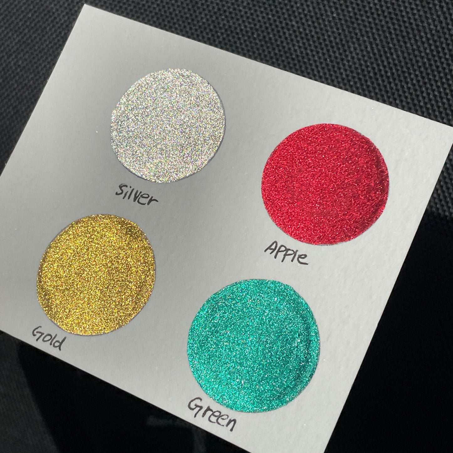 Merry Christmas set 4 Half Pan Handmade Chrome Shimmer Metallic Watercolor Paints by iuilewatercolors