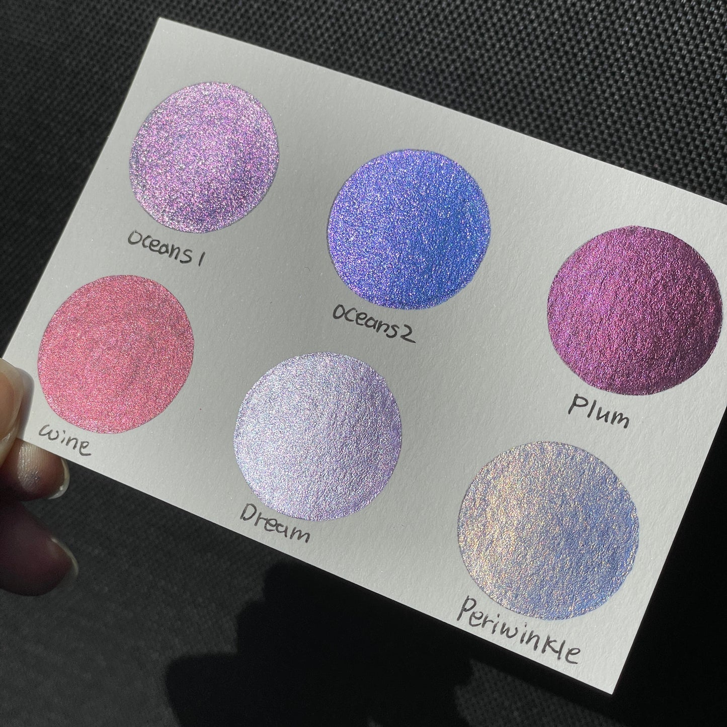 Purple set Handmade Shimmer Metallic Chameleon Colorshift Watercolor Paint Half By iuilewatercolors