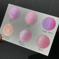 Pink set Handmade Shimmer Metallic Chameleon Colorshift Watercolor Paint Half By iuilewatercolors